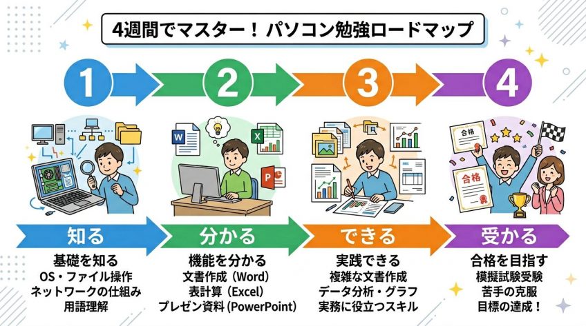 4週間でマスター！パソコン勉強ロードマップ