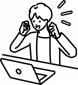 パソコンが復活して喜んでいる人