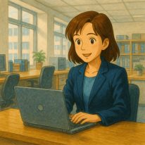 事務作業する女性