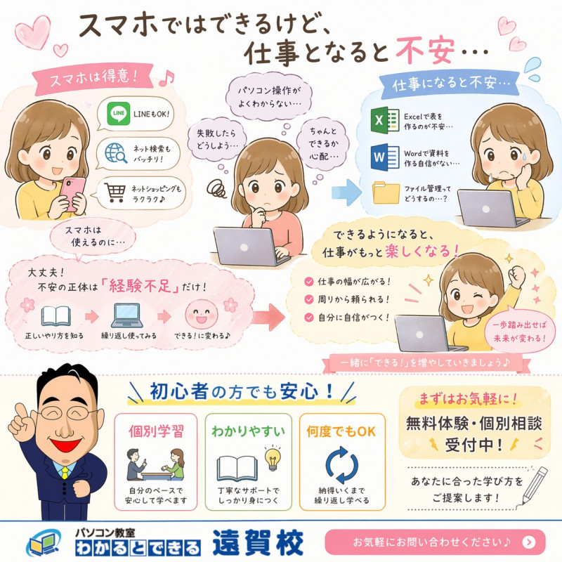 スマホはできるけどパソコンは・・・